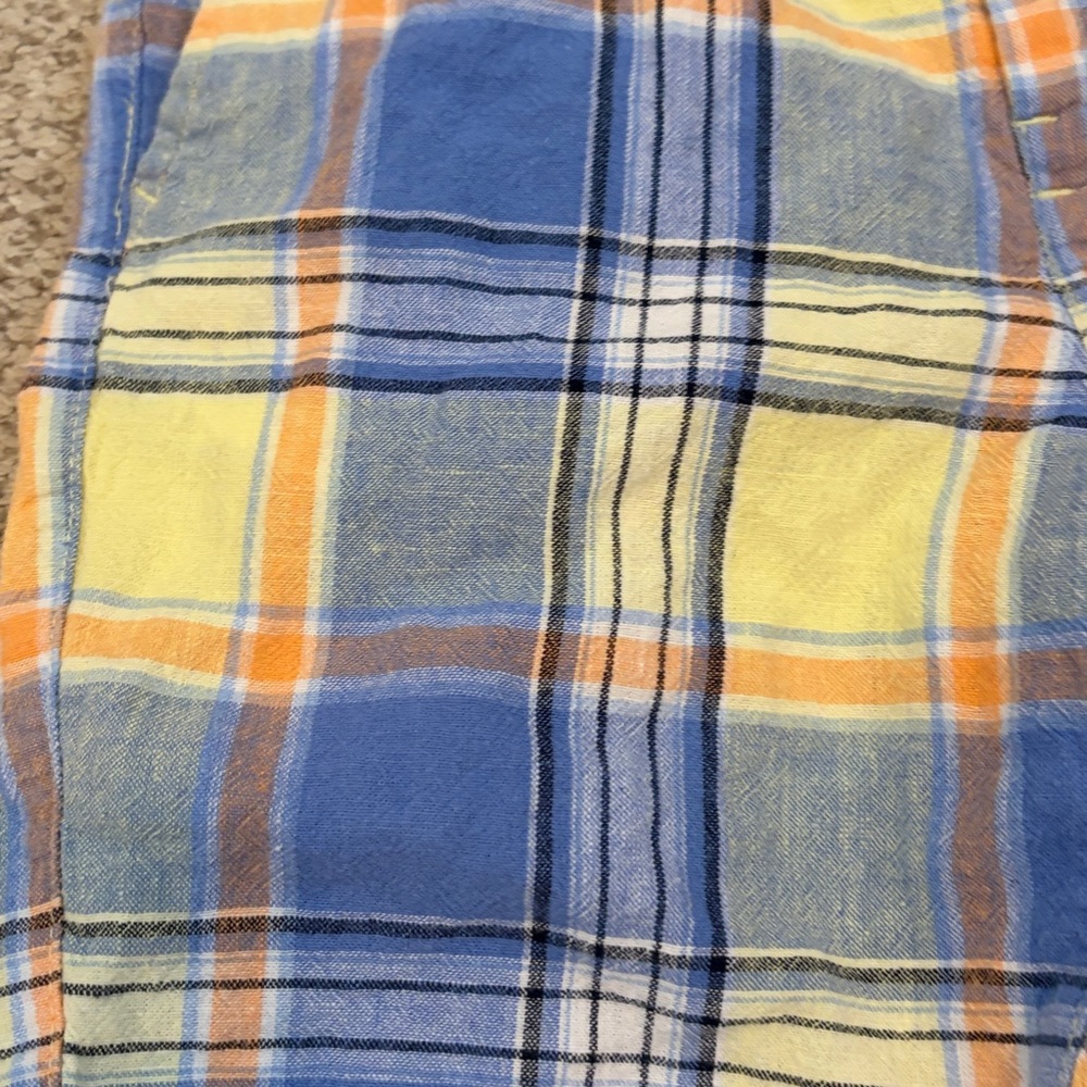 Janie & Jack Linen Plaid Pull Up Shorts, 6 - Picture 2 of 9